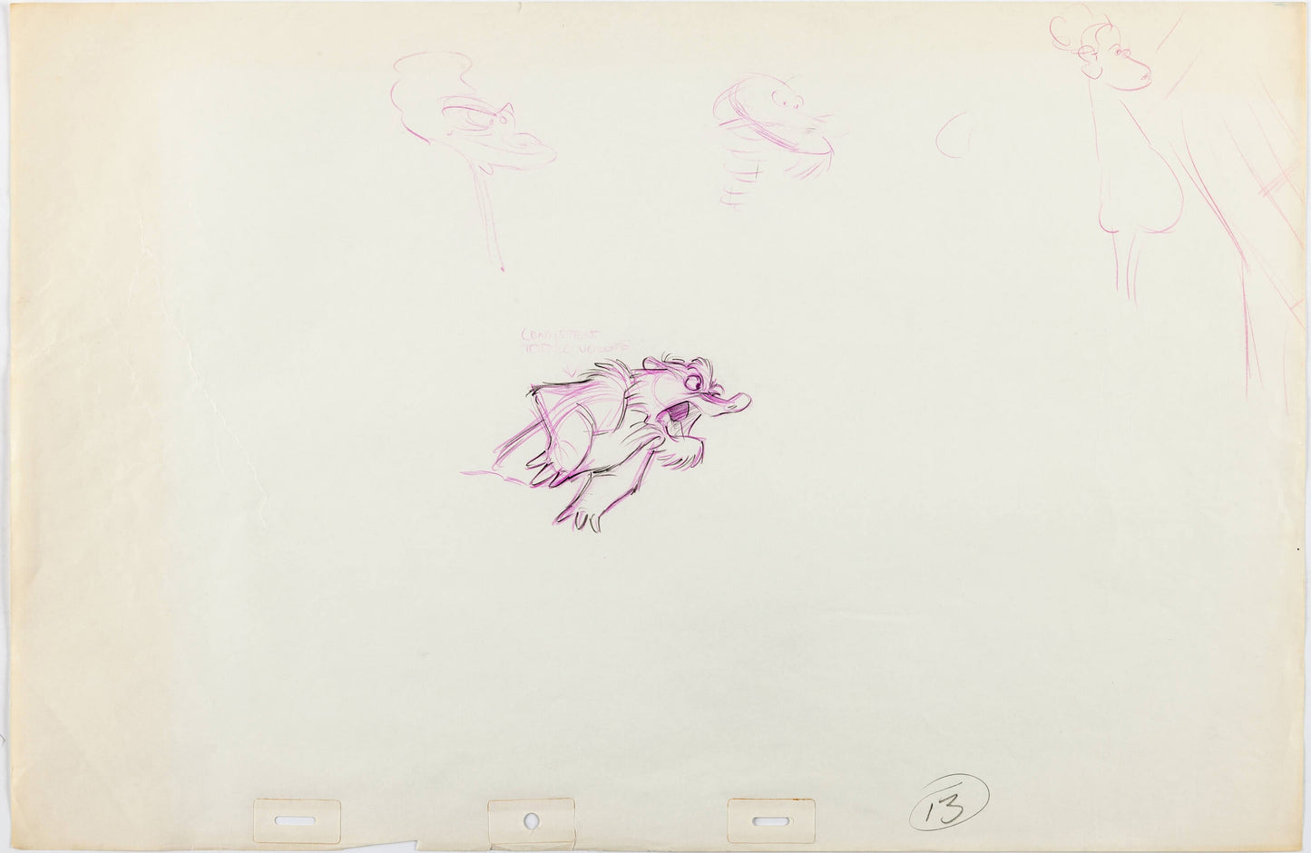 Fox and the Hound Mr Digger 2 Disney Production Animation Cel Drawings 1981 9