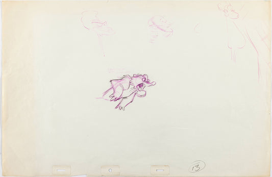 Fox and the Hound Mr Digger 2 Disney Production Animation Cel Drawings 1981 9