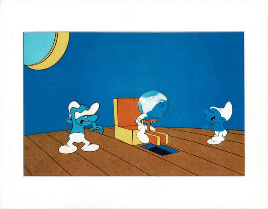 Smurfs Smurf PILOT Grouchy Production Animation Cel Hanna Barbera 1981 See Below P9