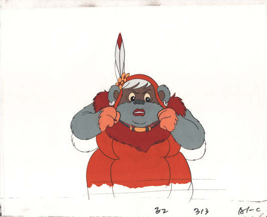 Star Wars: Ewoks Original Production Animation Cel and Drawing (drawing is stuck) from Lucasfilm C-A1
