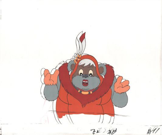 Star Wars: Ewoks Original Production Animation Cel and Drawing (drawing is stuck) from Lucasfilm C-A11