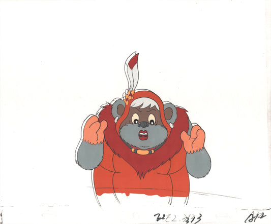 Star Wars: Ewoks Original Production Animation Cel and Drawing (drawing is stuck) from Lucasfilm C-A12