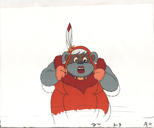 Star Wars: Ewoks Original Production Animation Cel and Drawing (drawing is stuck) from Lucasfilm C-A2