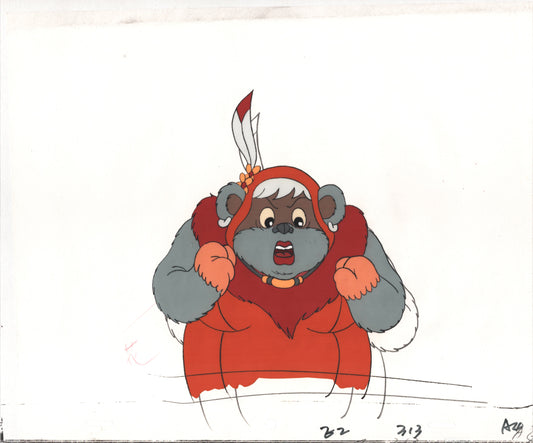 Star Wars: Ewoks Original Production Animation Cel and Drawing (drawing is stuck) from Lucasfilm C-A4