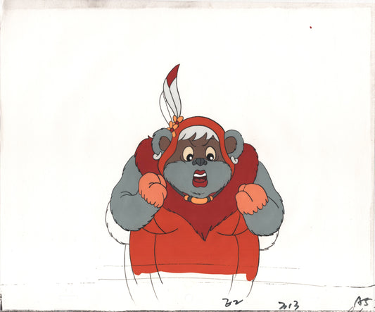 Star Wars: Ewoks Original Production Animation Cel and Drawing (drawing is stuck) from Lucasfilm C-A5