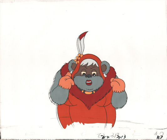 Star Wars: Ewoks Original Production Animation Cel and Drawing (drawing is stuck) from Lucasfilm C-A7