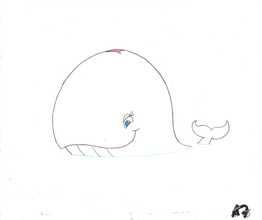 Unknown Animation Production cel and drawing of a whale A-7