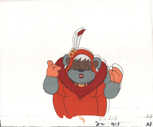 Star Wars: Ewoks Original Production Animation Cel and Drawing (drawing is stuck) from Lucasfilm C-A8