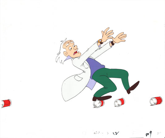 Back to the Future BTTF Doc Brown Production Animation Cel and Drawing from Universal 1991-2 A9