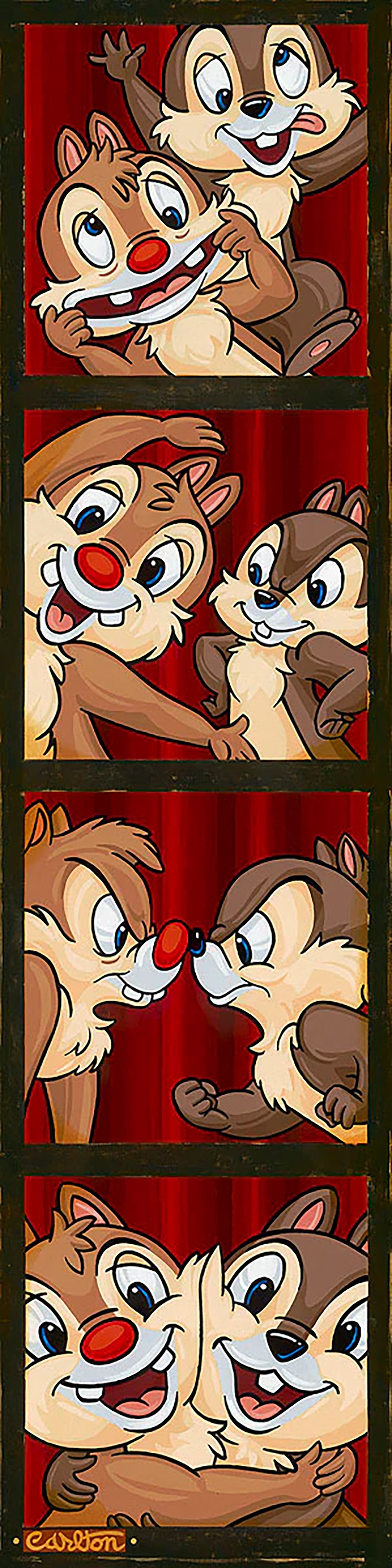 Chip & Dale Walt Disney Fine Art Trevor Carlton Signed Ltd Ed of 195 Canvas Print "A Couple of Nutty Chipmunks"