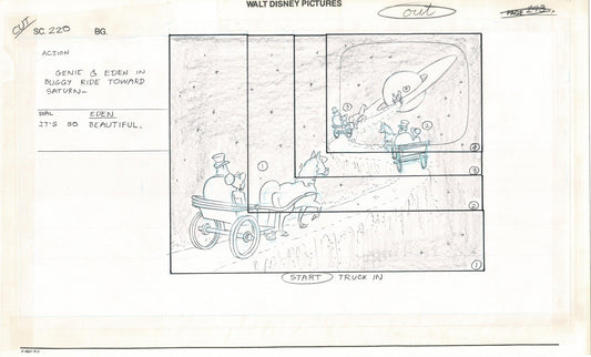 ALADDIN Disney Series Production Animation SB Drawing from Animator Wendell Washer's Estate 1