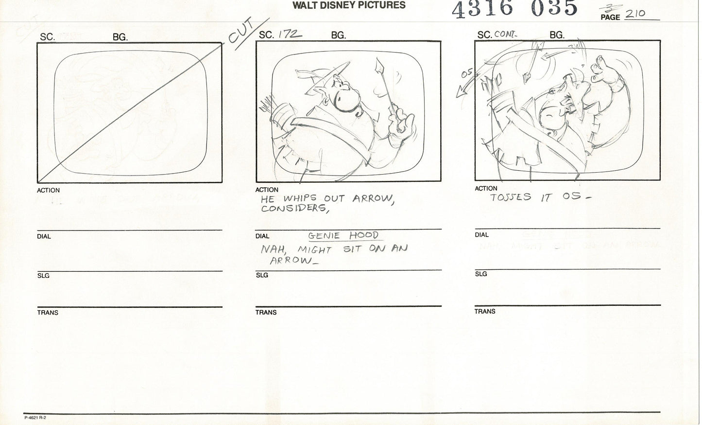 ALADDIN Disney Series Production Animation SB Drawing from Animator Wendell Washer's Estate 9