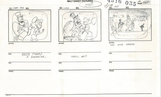 ALADDIN Disney Series Production Animation SB Drawing from Animator Wendell Washer's Estate 10