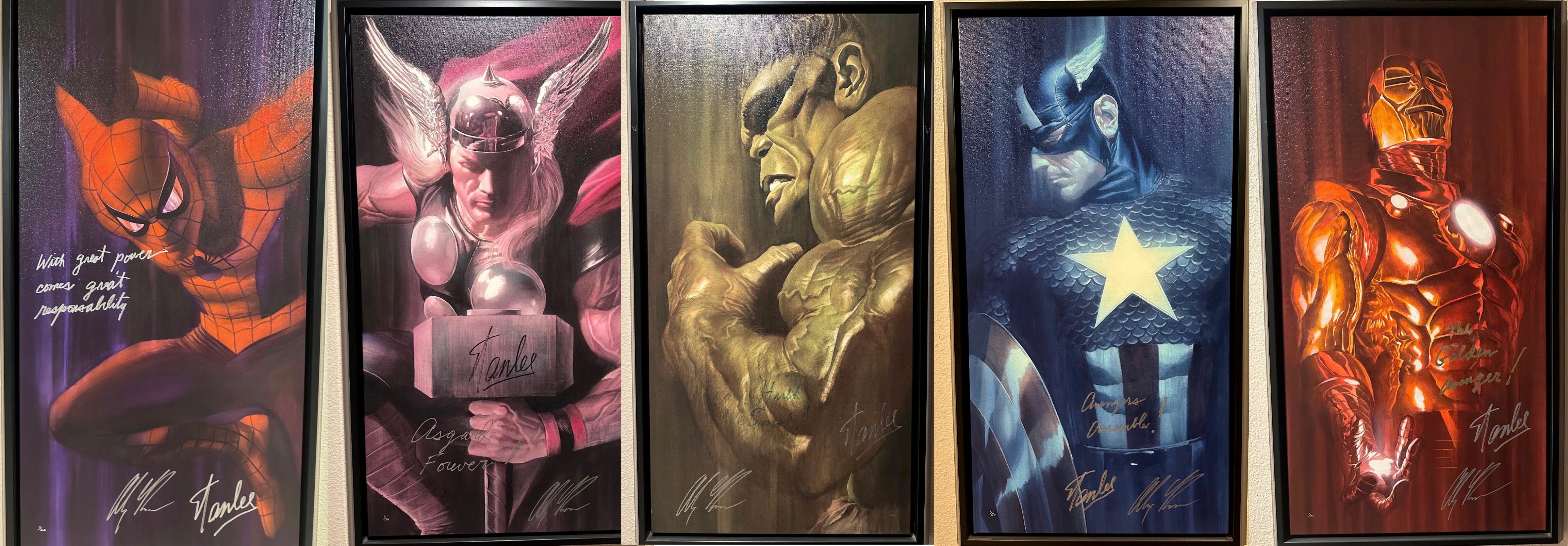 Stan Lee AND Alex Ross SIGNED All #1's Marvel Shadows Set of 5