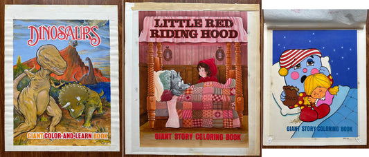 Group of 3 Huge Children's Book Cover Original Art Paintings Illustration with prints