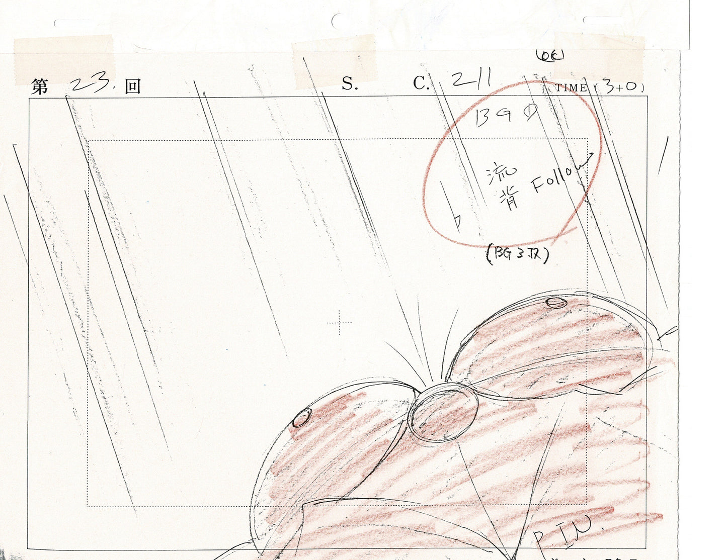 Excel Saga Anime Lot of 2 Production Animation Cel Drawings 2000 AE-01