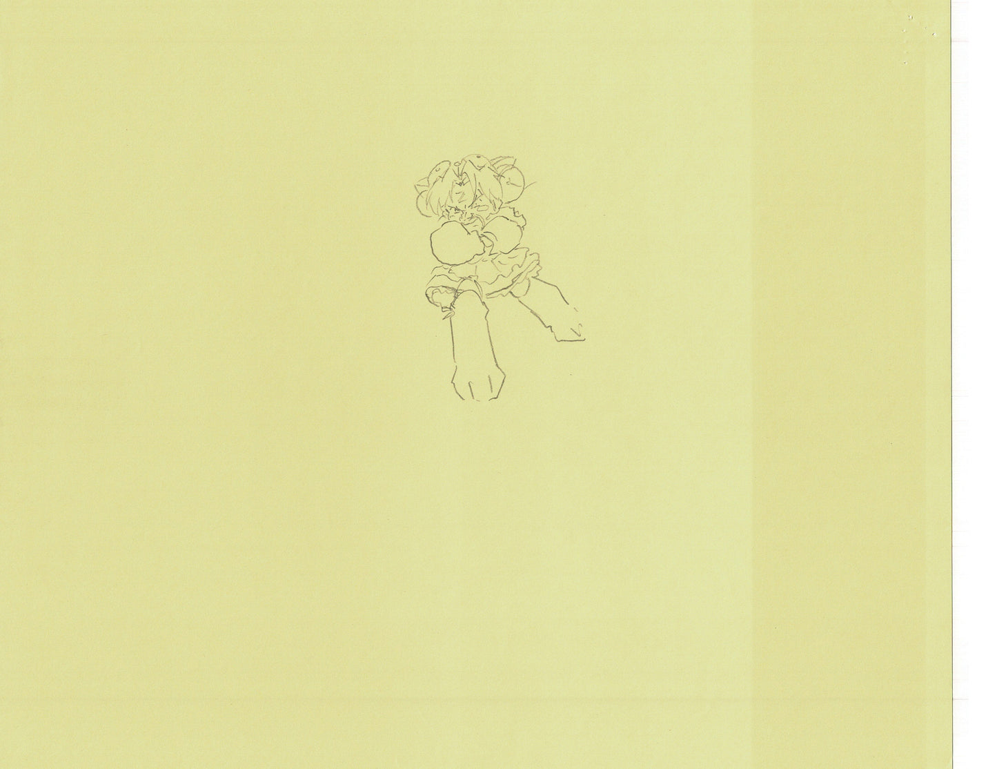 Excel Saga Anime Lot of 2 Production Animation Cel Drawings 2000 AE-21