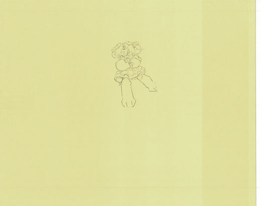 Excel Saga Anime Lot of 2 Production Animation Cel Drawings 2000 AE-21