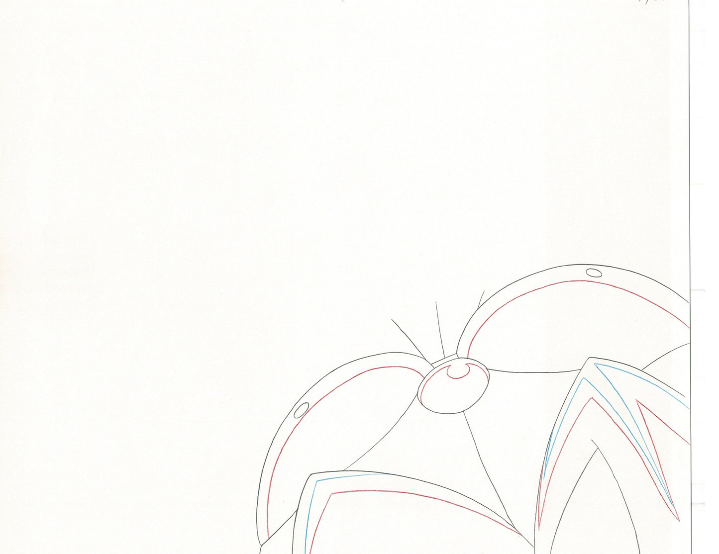 Excel Saga Anime Lot of 2 Production Animation Cel Drawings 2000 AE-29