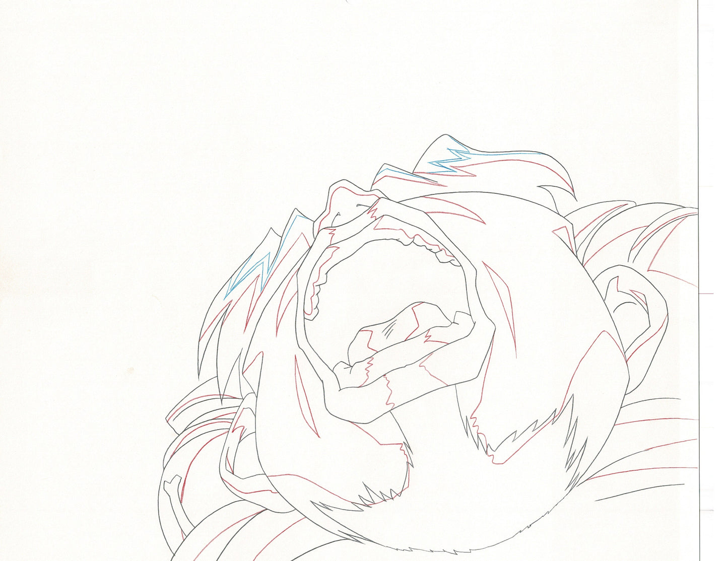 Excel Saga Anime Lot of 2 Production Animation Cel Drawings 2000 AE-31