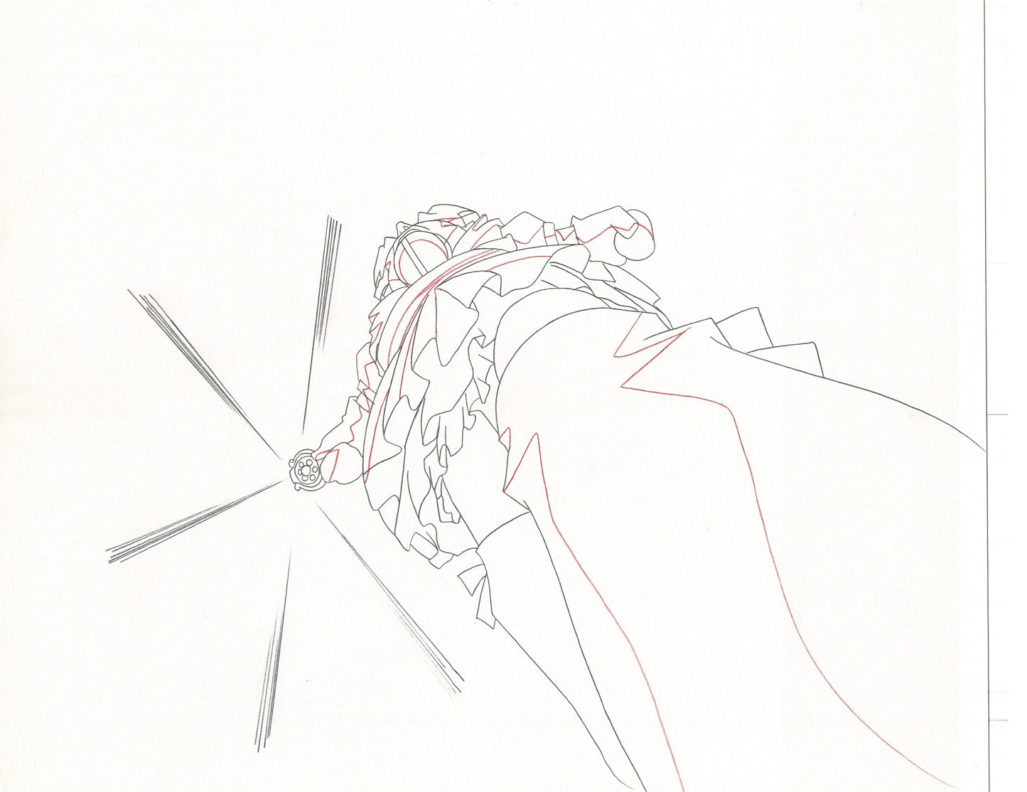 Excel Saga Anime Lot of 2 Production Animation Cel Drawings 2000 AE-33