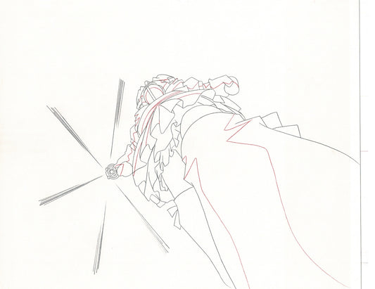 Excel Saga Anime Lot of 2 Production Animation Cel Drawings 2000 AE-33