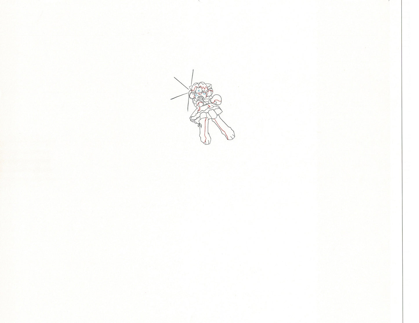 Excel Saga Anime Lot of 2 Production Animation Cel Drawings 2000 AE-39