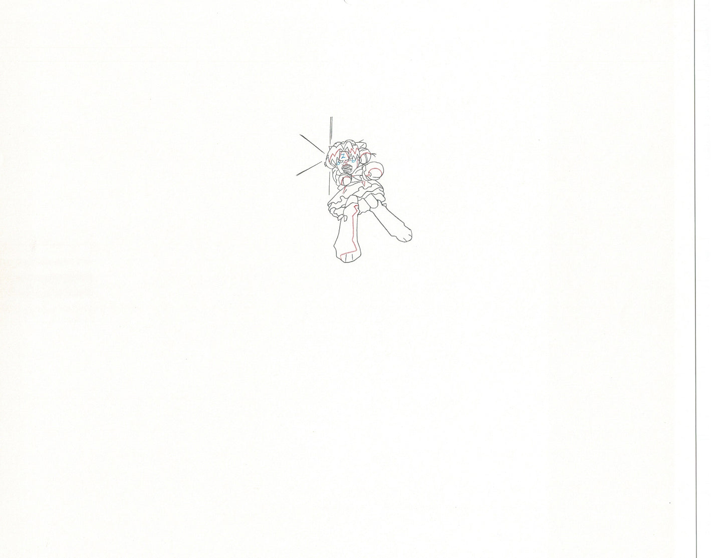 Excel Saga Anime Lot of 2 Production Animation Cel Drawings 2000 AE-41