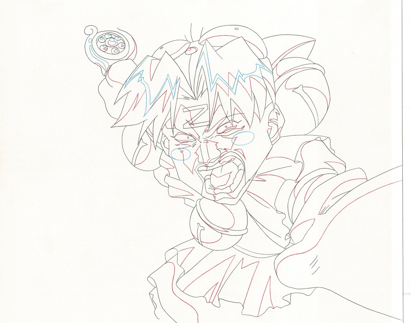 Excel Saga Anime Lot of 2 Production Animation Cel Drawings 2000 AE-45