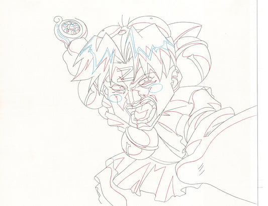 Excel Saga Anime Lot of 2 Production Animation Cel Drawings 2000 AE-45