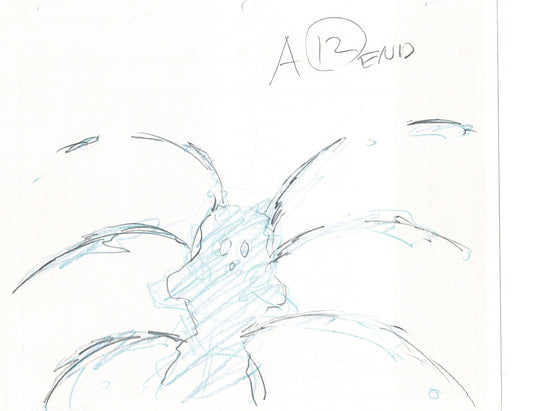 Excel Saga Anime Lot of 2 Production Animation Cel Drawings 2000 BE-01