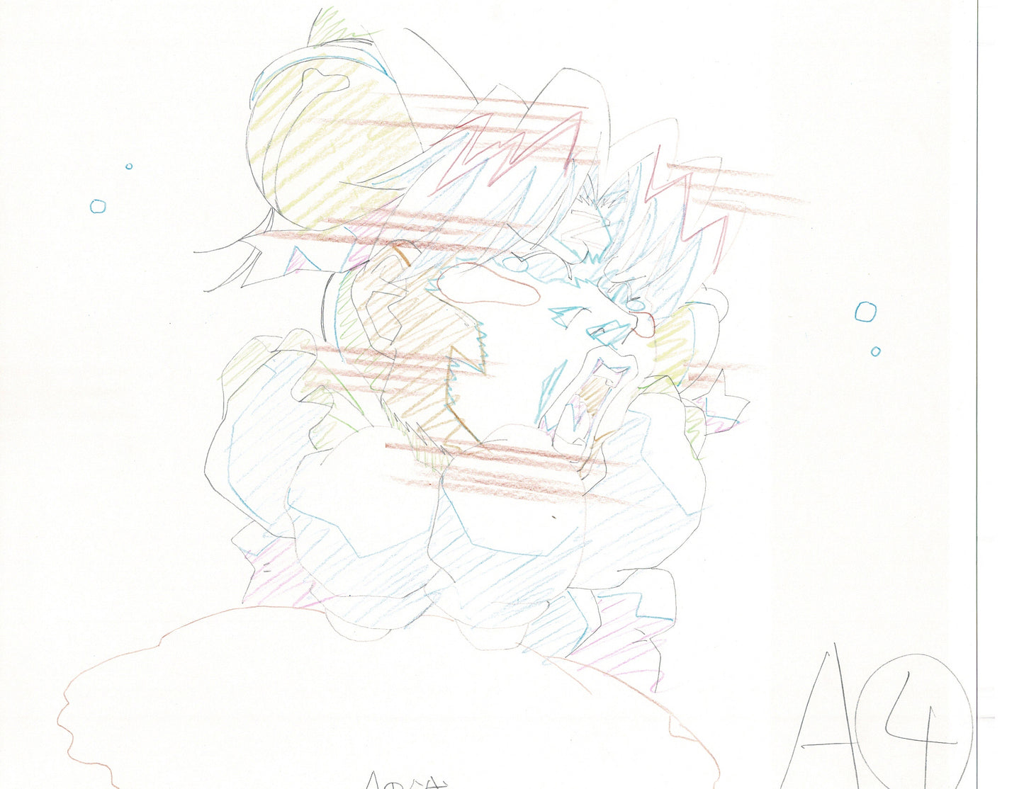 Excel Saga Anime Lot of 2 Production Animation Cel Drawings 2000 BE-13