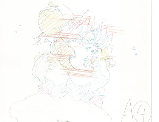 Excel Saga Anime Lot of 2 Production Animation Cel Drawings 2000 BE-13