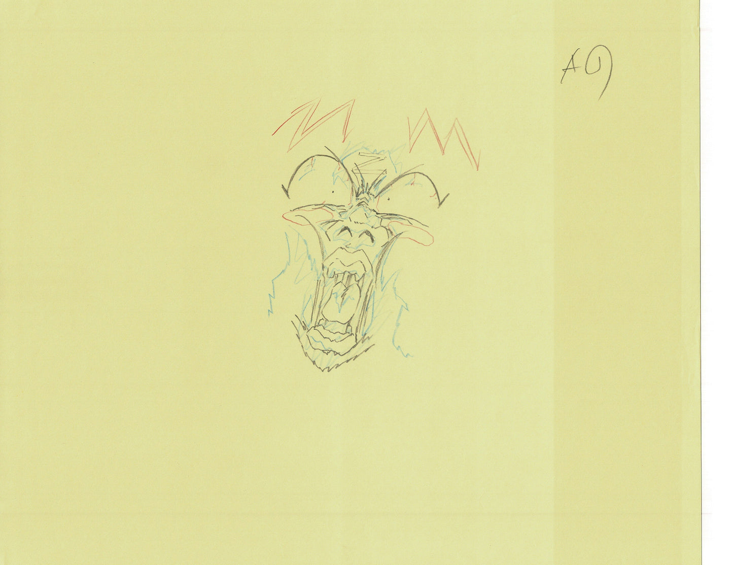 Excel Saga Anime Lot of 2 Production Animation Cel Drawings 2000 BE-15