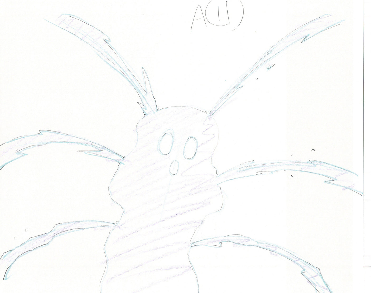 Excel Saga Anime Lot of 2 Production Animation Cel Drawings 2000 BE-21