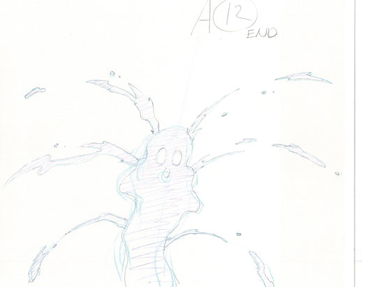 Excel Saga Anime Lot of 2 Production Animation Cel Drawings 2000 BE-23