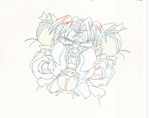 Excel Saga Anime Lot of 2 Production Animation Cel Drawings 2000 BE-25