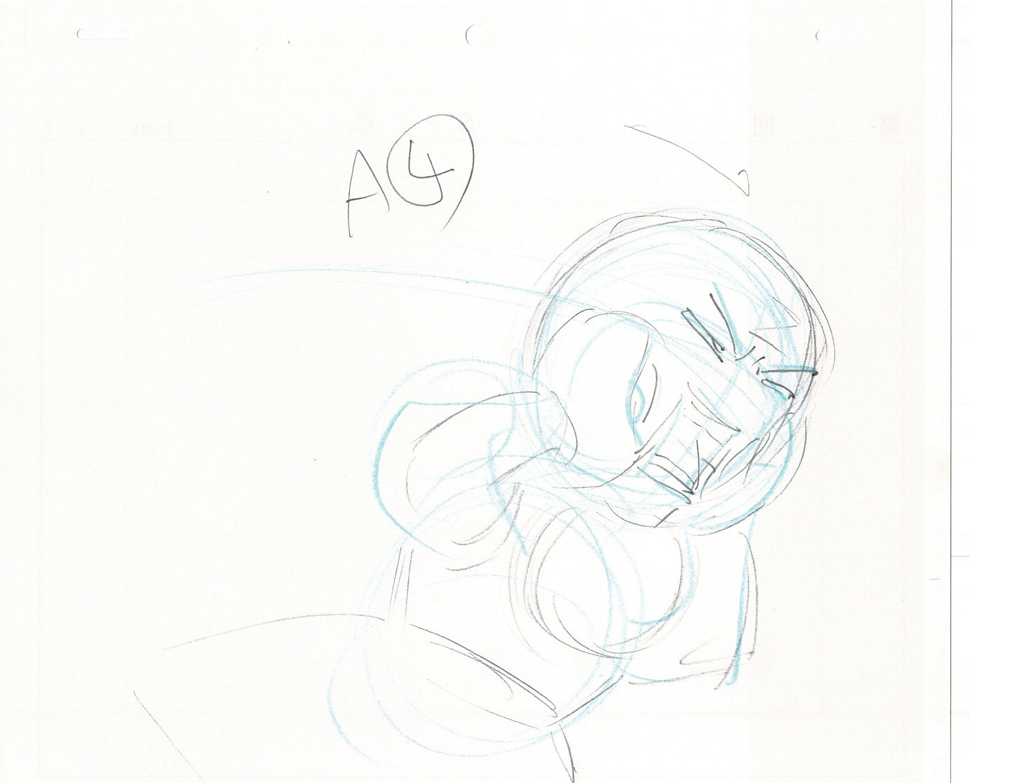 Excel Saga Anime Lot of 2 Production Animation Cel Drawings 2000 BE-31