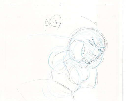 Excel Saga Anime Lot of 2 Production Animation Cel Drawings 2000 BE-31