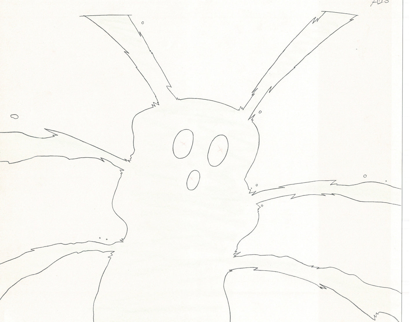 Excel Saga Anime Lot of 2 Production Animation Cel Drawings 2000 BE-43