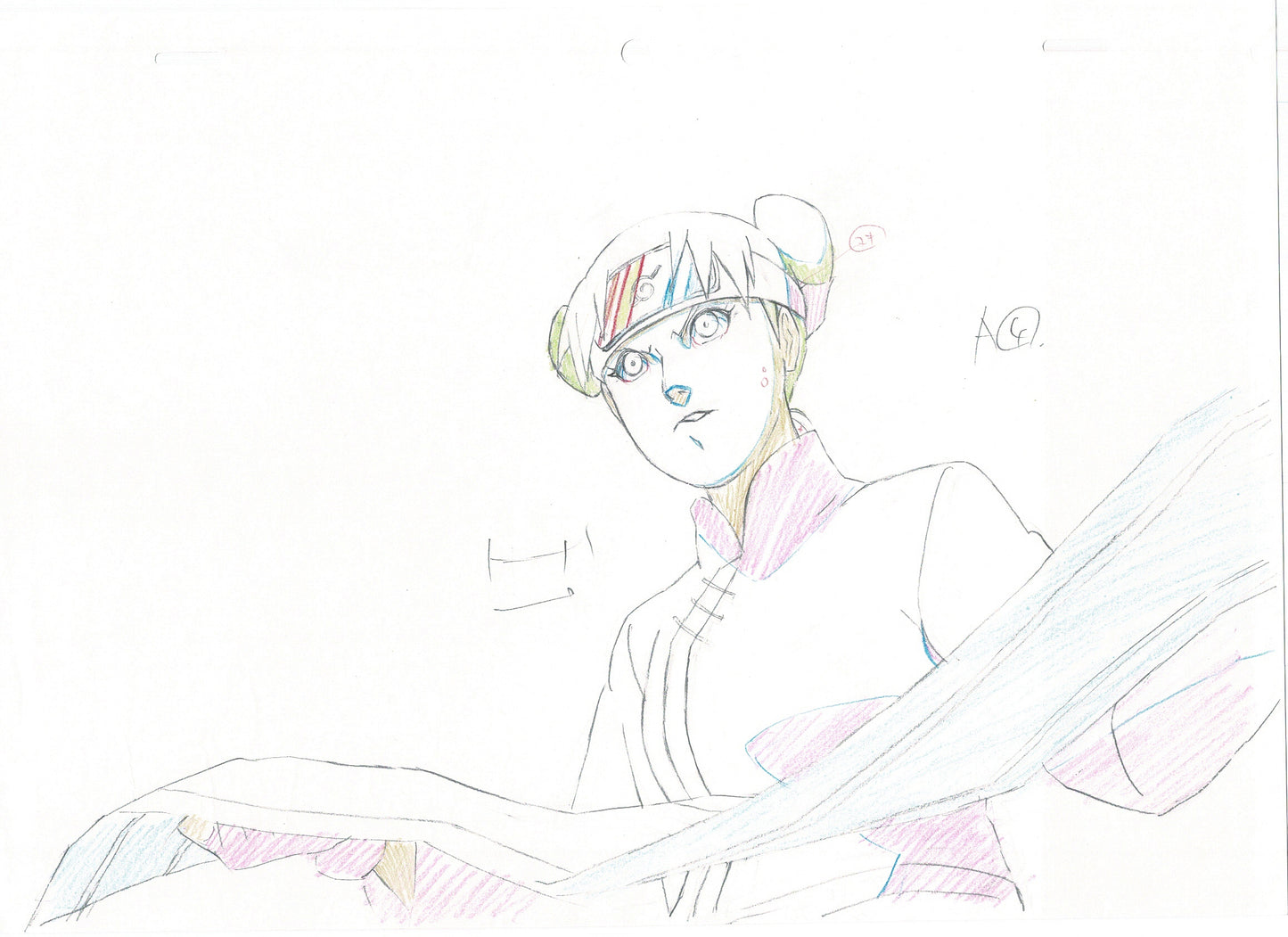 Naruto: Shippuden Tenten Anime Production Animation Cel Drawing 2007-17 DE-03
