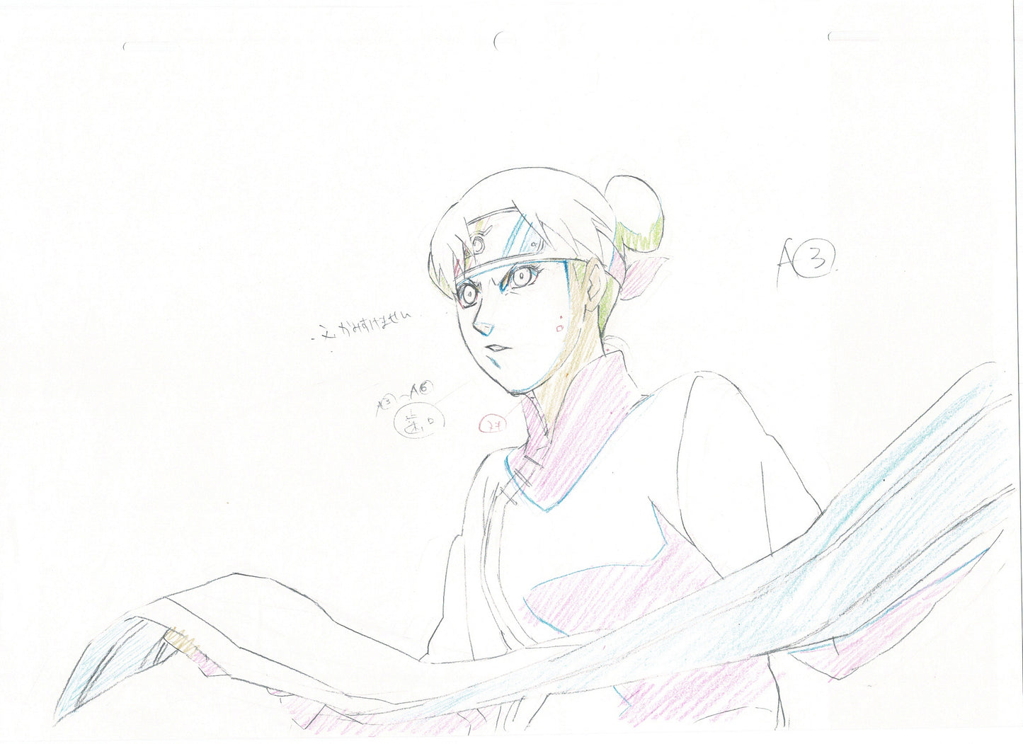Naruto: Shippuden Tenten Anime Production Animation Cel Drawing 2007-17 DE-04