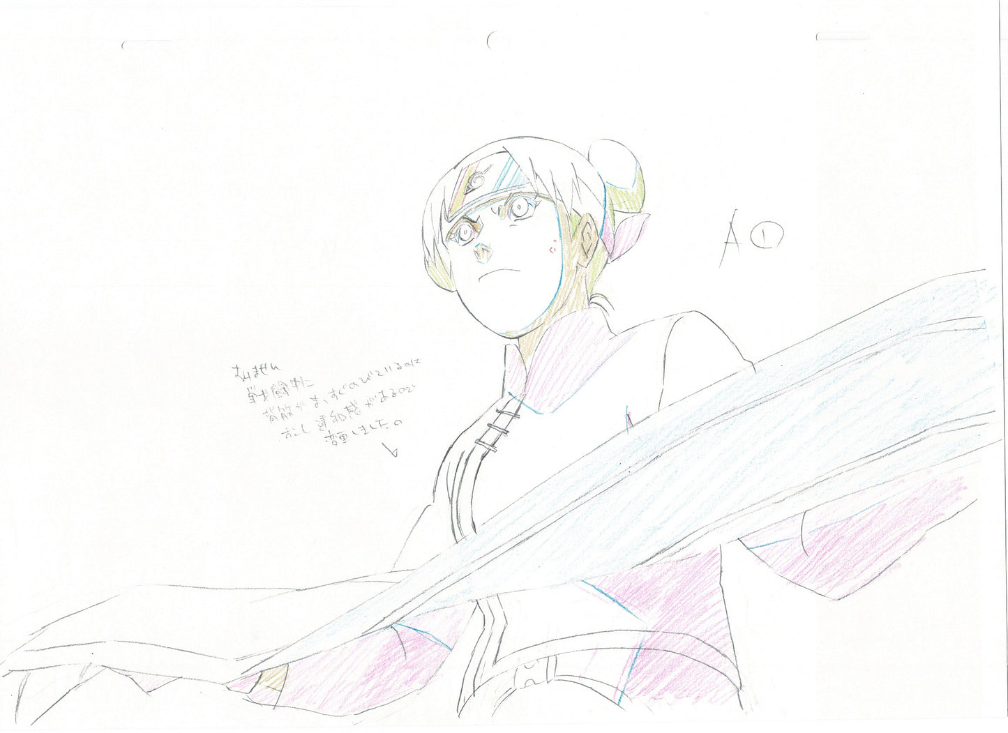 Naruto: Shippuden Tenten Anime Production Animation Cel Drawing 2007-17 DE-07