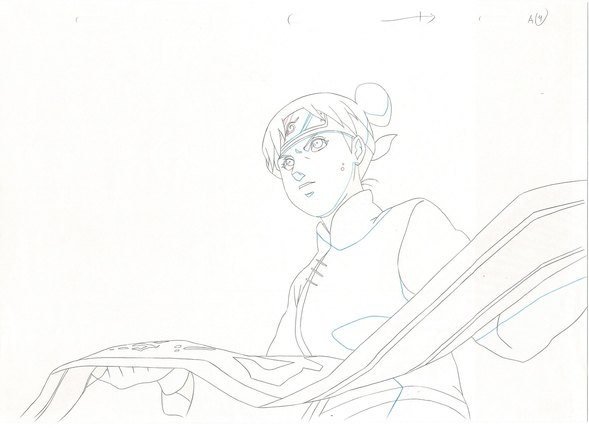 Naruto: Shippuden Tenten Anime Production Animation Cel Drawing 2007-17 DE-20