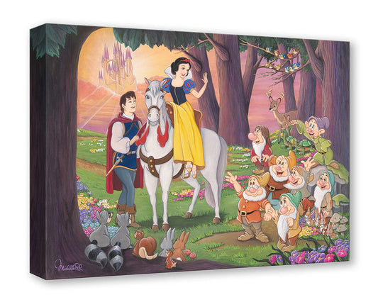 Snow White Seven Dwarfs Disney Fine Art Michelle St. Laurent Lt Ed Treasures on Canvas PREMIERE Print TOCP And They Lived Happily Ever After