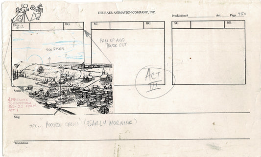 Annabelle's Wish Christmas Cartoon Animation Production Storyboard Cow from FOX 1997 A-001