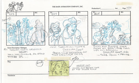 Annabelle's Wish Christmas Cartoon Animation Production Storyboard Cow from FOX 1997 A-007