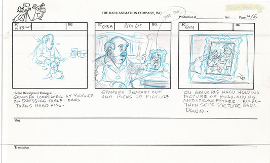 Annabelle's Wish Christmas Cartoon Animation Production Storyboard Cow from FOX 1997 A-017