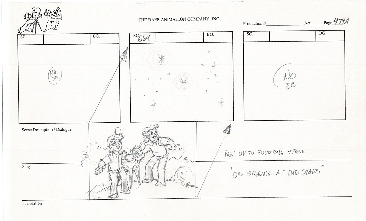 Annabelle's Wish Christmas Cartoon Animation Production Storyboard Cow from FOX 1997 A-034