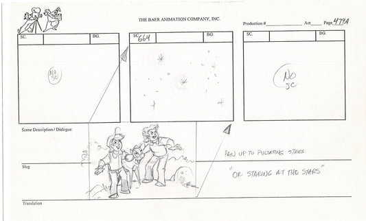 Annabelle's Wish Christmas Cartoon Animation Production Storyboard Cow from FOX 1997 A-034
